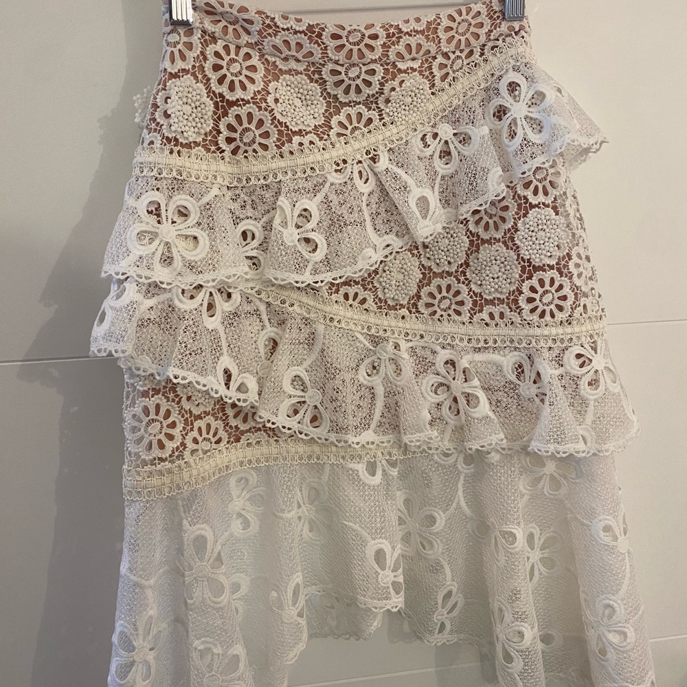 Alexis white lace Nahara skirt XS - Picture 8 of 10